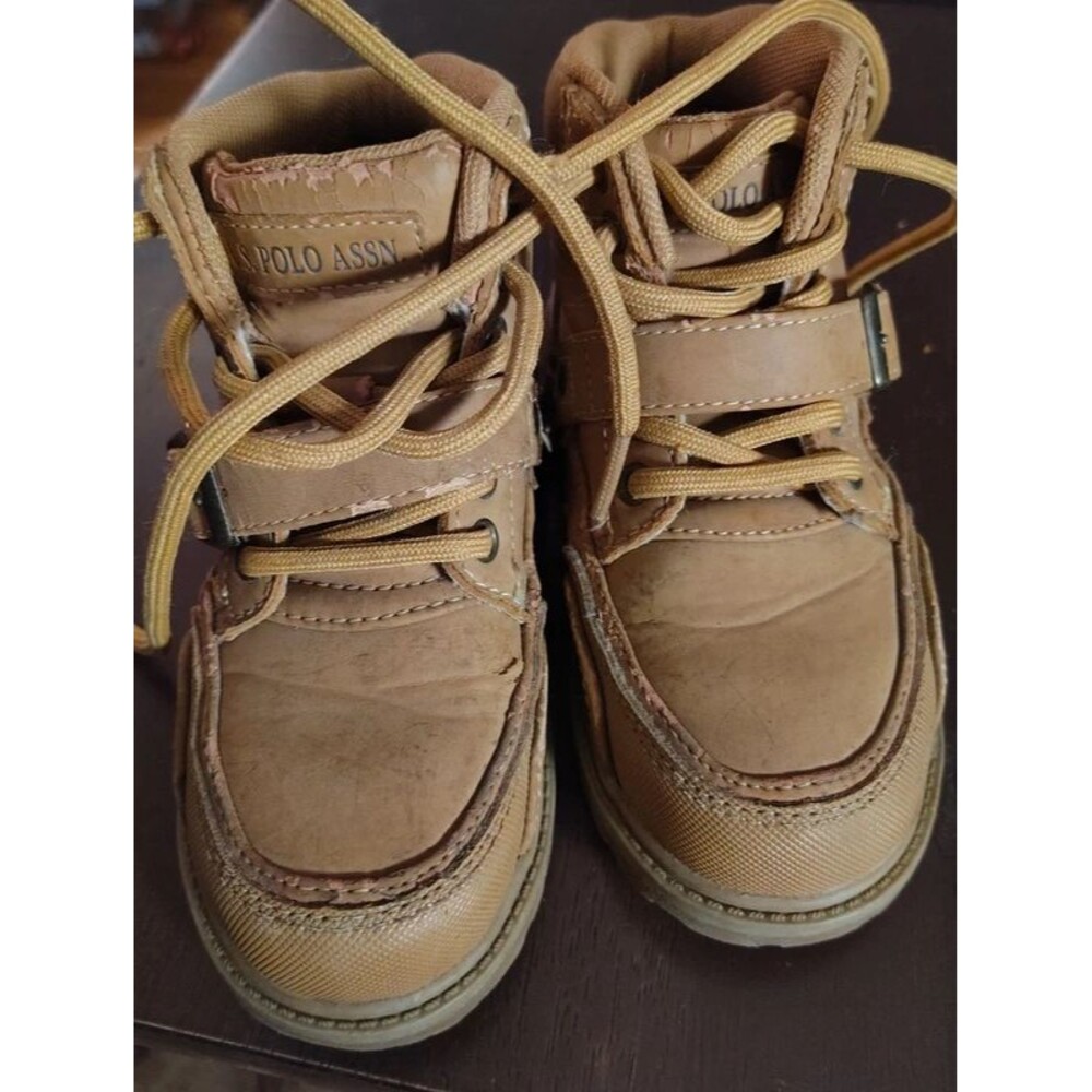 US Polo Assn toddler size 11 laces hook loop buckles boots